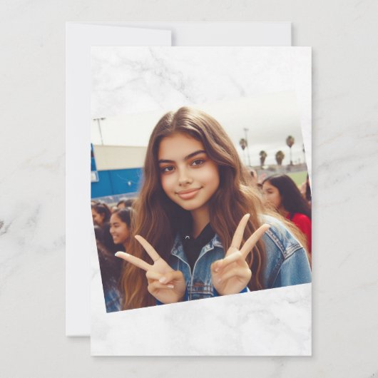 Roze en zwarte Quinceañera Kaart (Achterkant)