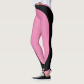 roze en zwarte rand leggings (Links)