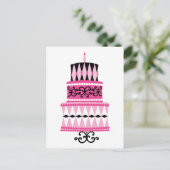 Roze en zwarte ring briefkaart (Staand voorkant)