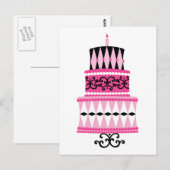 Roze en zwarte ring briefkaart (Voorkant / Achterkant)