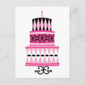 Roze en zwarte ring briefkaart (Voorkant)