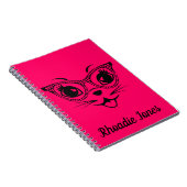  roze en zwarte rode kat notitieboek (Rechterzijde)