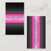 Roze en zwarte roestvrij staal visitekaartje (Voorkant / Achterkant)