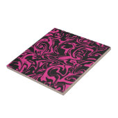 Roze en zwarte rondjes - tegels mengen en matchen tegeltje (Zijkant)