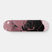 Roze en zwarte Roos Pop Kunstskateboard Persoonlijk Skateboard (Horizontaal)