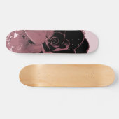 Roze en zwarte Roos Pop Kunstskateboard Persoonlijk Skateboard (Horizontaal)