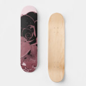 Roze en zwarte Roos Pop Kunstskateboard Persoonlijk Skateboard (Voorkant)