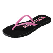Roze en zwarte Roze Camp Rednek Teenslippers (Schuin)