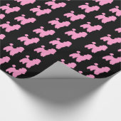 Roze en zwarte roze papierrol cadeaupapier (Hoek)