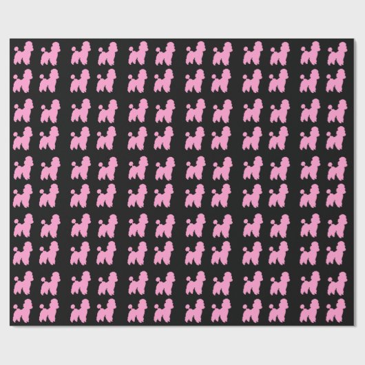 Roze en zwarte roze papierrol cadeaupapier (Vlak)