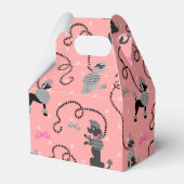 Roze en zwarte roze roze roze roodroze roestpatroo bedankdoosjes (Achterkant)