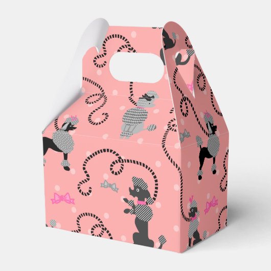 Roze en zwarte roze roze roze roodroze roestpatroo bedankdoosjes (Achterkant)