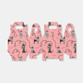 Roze en zwarte roze roze roze roodroze roestpatroo bedankdoosjes (Uitgevouwen)