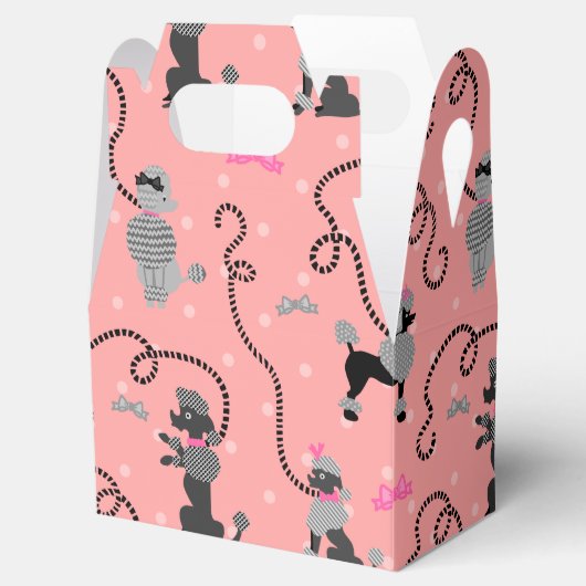 Roze en zwarte roze roze roze roodroze roestpatroo bedankdoosjes (Geopend)