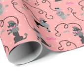 Roze en zwarte roze roze roze roodroze roestpatroo cadeaupapier (Rol Hoek)