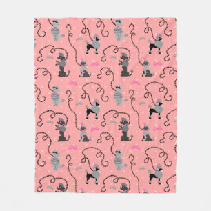 Roze en zwarte roze roze roze roodroze roestpatroo fleece deken