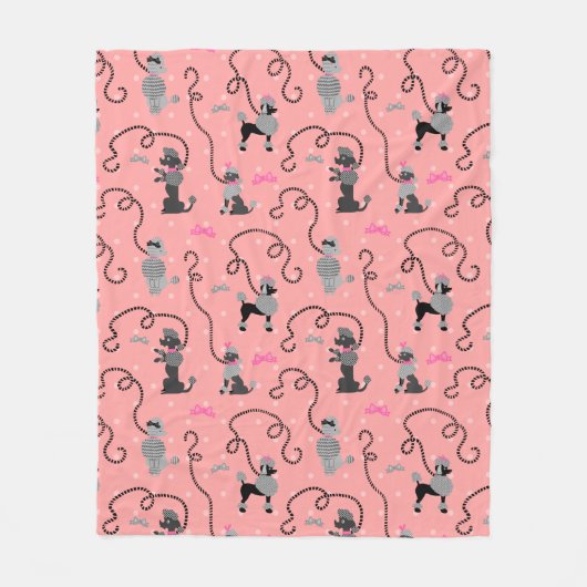 Roze en zwarte roze roze roze roodroze roestpatroo fleece deken (Voorkant)