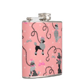 Roze en zwarte roze roze roze roodroze roestpatroo heupfles (Rechts)