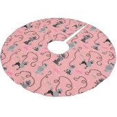 Roze en zwarte roze roze roze roodroze roestpatroo kerstboom rok (Gekanteld)