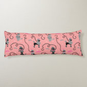 Roze en zwarte roze roze roze roodroze roestpatroo lichaamskussen (Achterkant)