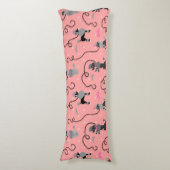 Roze en zwarte roze roze roze roodroze roestpatroo lichaamskussen (Voorkant Verticaal)