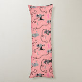 Roze en zwarte roze roze roze roodroze roestpatroo lichaamskussen (Achterkant (Verticaal))