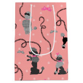 Roze en zwarte roze roze roze roodroze roestpatroo medium cadeauzakje (Achterkant)