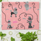 Roze en zwarte roze roze roze roodroze roestpatroo theedoek (Gevouwen)