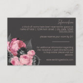 Roze en Zwarte Rozen Bruiloft Behuizing Kaart (Voorkant)