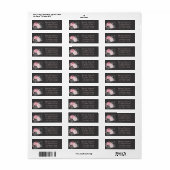 Roze en Zwarte Rozen Bruiloft Retouradres Label (Full Sheet)