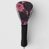 Roze en zwarte Rozen Gothic Golfheadcover (Voorkant)