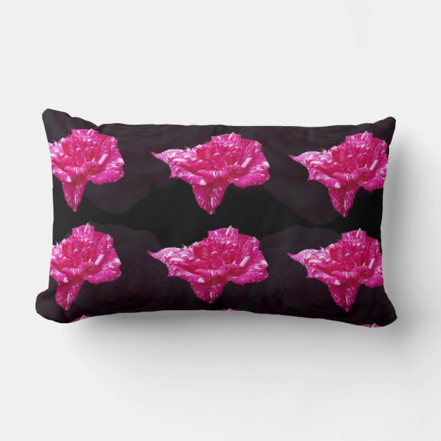 roze en zwarte Rozen patroon, Kussen (Voorkant)