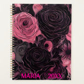 Roze en zwarte Rozen Planner (Voorkant)