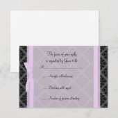 Roze en zwarte RSVP-kaart dempen RSVP Kaartje (Voorkant / Achterkant)