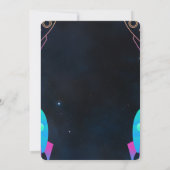 Roze en Zwarte Ruimte Gewaardeerde Dag Partij Kaart (Achterkant)