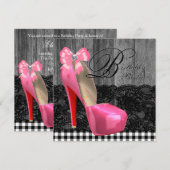 Roze en Zwarte Rustieke Schuur Hout Verjaardagsfee Kaart (Voorkant / Achterkant)