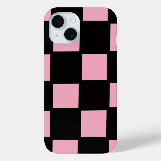 Roze en Zwarte Rut iPhone 15 Hoesje (Achterkant)