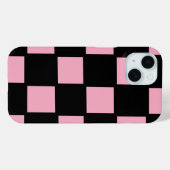 Roze en Zwarte Rut iPhone 15 Hoesje (Achterkant (horizontaal))