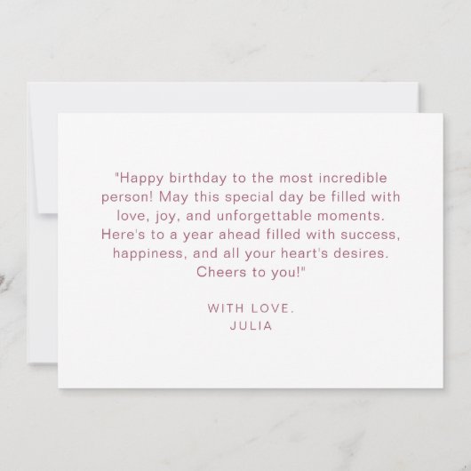 Roze en Zwarte Safari Ballonnen Gelukkige Verjaard Kaart (Achterkant)