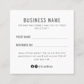 Roze en zwarte salon Verwijs een Kaart van de Verw Vierkante Visitekaartje (Achterkant)