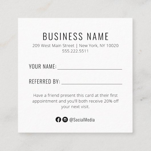 Roze en zwarte salon Verwijs een Kaart van de Verw Vierkante Visitekaartje (Achterkant)