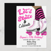 Roze en zwarte Schaats met draagtas Kaart (Voorkant / Achterkant)