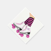 Roze en zwarte Schaats met draagtas Servet (Hoek)