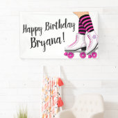 Roze en zwarte Schaats met draagtas Spandoek (Insitu)