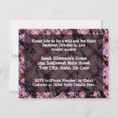 Roze en Zwarte Schedel Hart Party Uitnodigingen (Achterkant)