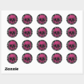 Roze en zwarte schedel Stickers (Vel)