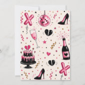 Roze en Zwarte Scheidingsfeest Viering | Kaart (Achterkant)