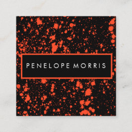 Roze en zwarte schilderplaat — Beauty-stijllijst Vierkante Visitekaartje