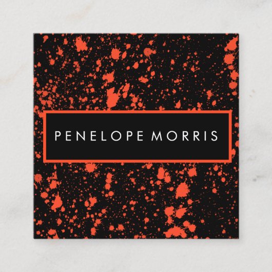 Roze en zwarte schilderplaat — Beauty-stijllijst Vierkante Visitekaartje (Voorkant)