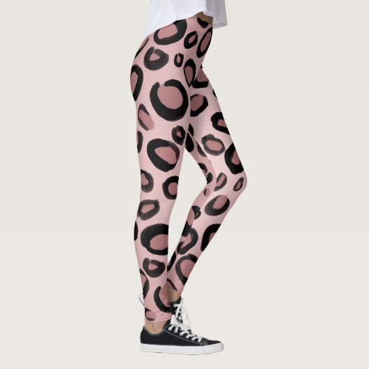 Roze en zwarte schildpadden leggings (Rechts)